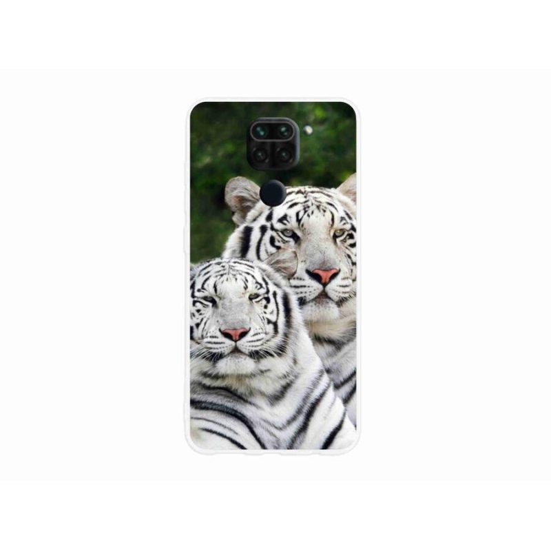 Gelový obal mmCase na mobil Xiaomi Redmi Note 9 - bílí tygři
