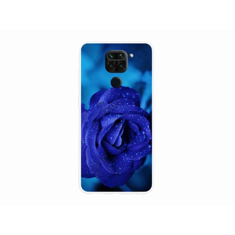 Gelový obal mmCase na mobil Xiaomi Redmi Note 9 - modrá růže