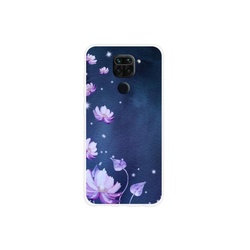 Gelový obal mmCase na mobil Xiaomi Redmi Note 9 - padající květy