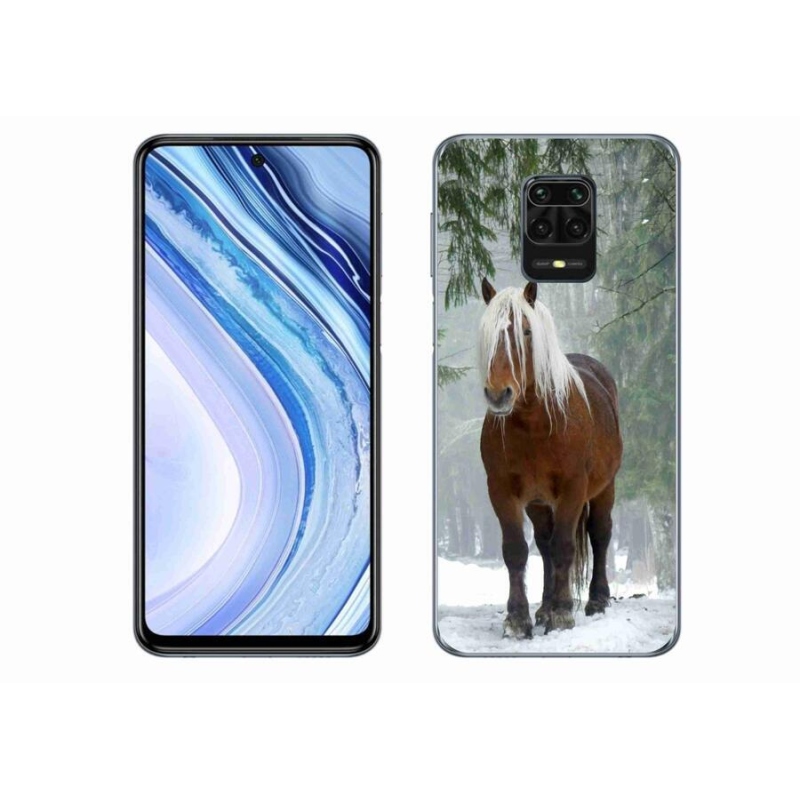 Gelový obal mmCase na mobil Xiaomi Redmi Note 9 Pro - kůň v lese