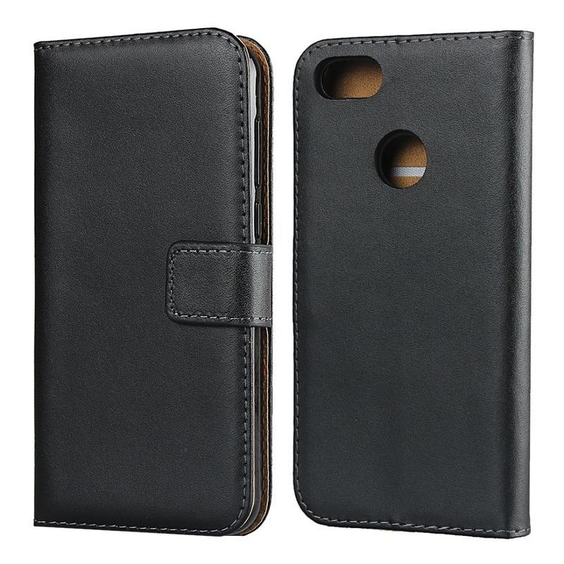 Genuine PU kožené peněženkové pouzdro na mobil Motorola Moto E6 Play - černé