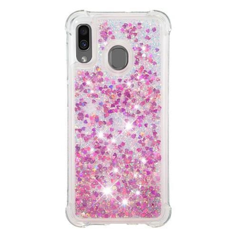 Glitter gelový obal na mobil Samsung Galaxy A30 / A20 - rose