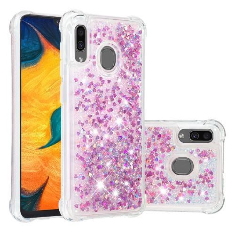 Glitter gelový obal na mobil Samsung Galaxy A30 / A20 - rose