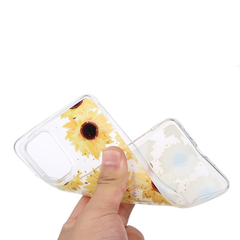 Glitter gelový obal na mobil Samsung Galaxy S20 Plus - slunečnice