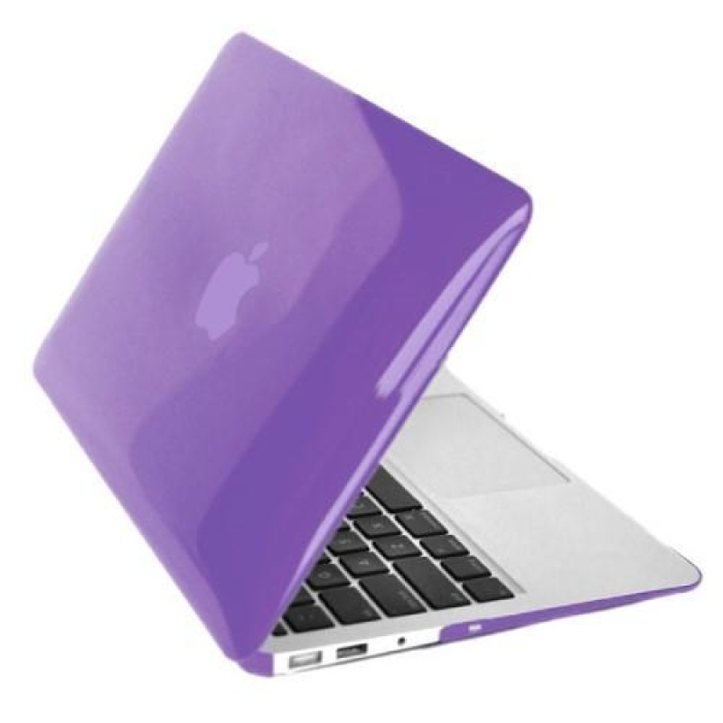 Gloss sada plastový obal, protiprachová zástrčka a chránič klávesnice na MacBook Air 13.3 - fialový