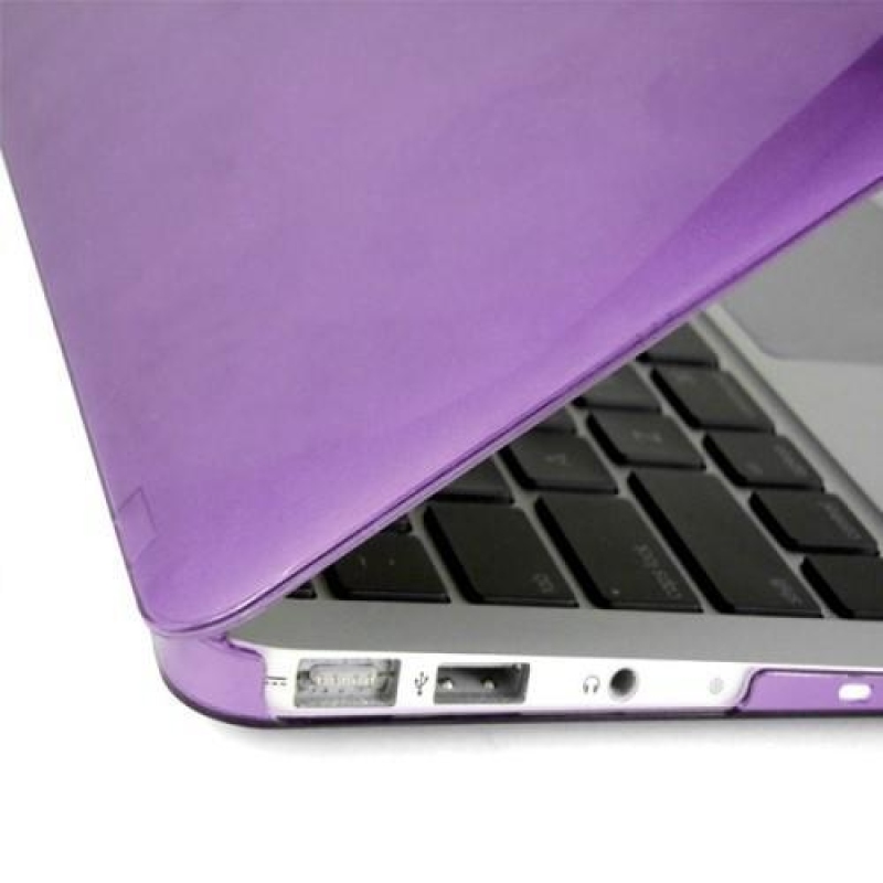 Gloss sada plastový obal, protiprachová zástrčka a chránič klávesnice na MacBook Air 13.3 - fialový