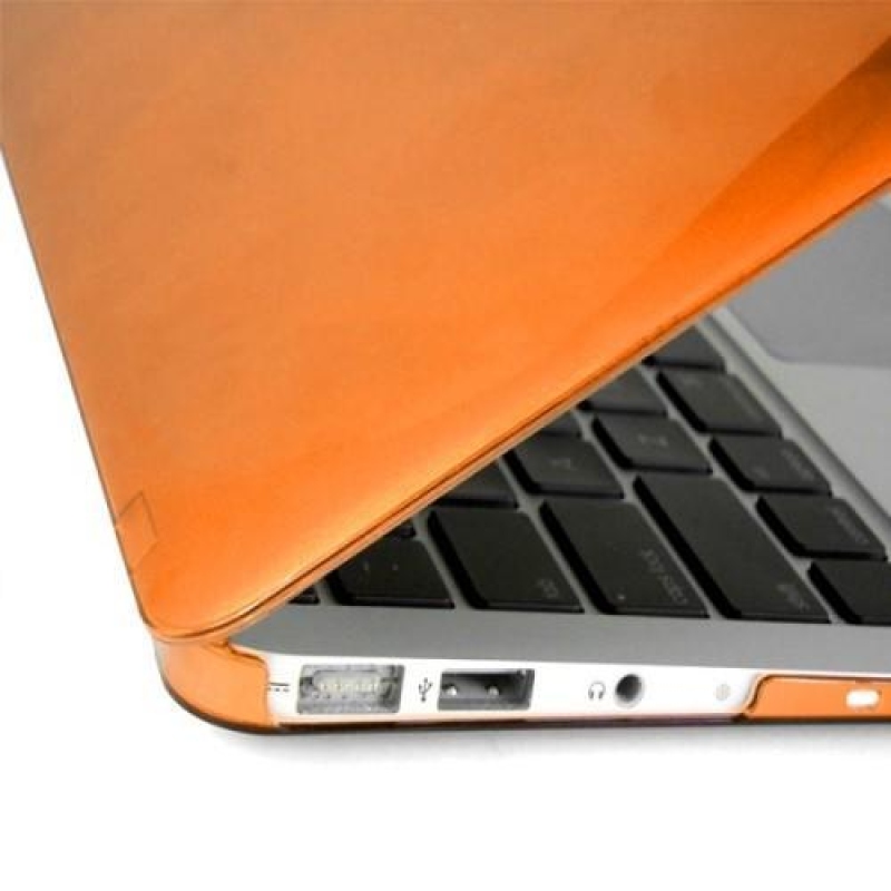 Gloss sada plastový obal, protiprachová zástrčka a chránič klávesnice na MacBook Air 13.3 - oranžový