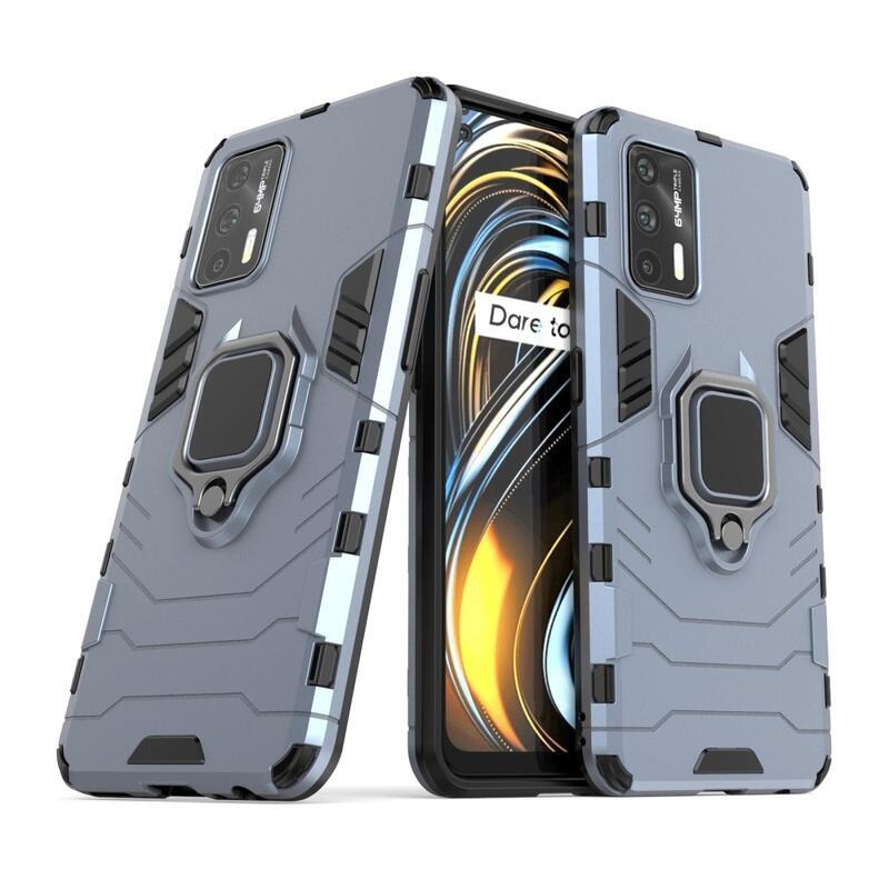 Guardy hybridní odolný kryt s úchopem na prst na mobil Realme GT 5G - modrý