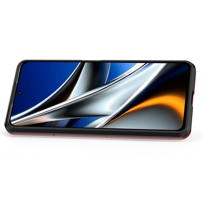 Guardy odolný hybridní kryt s úchopem na prst pro mobil Xiaomi Poco X4 Pro 5G - červený