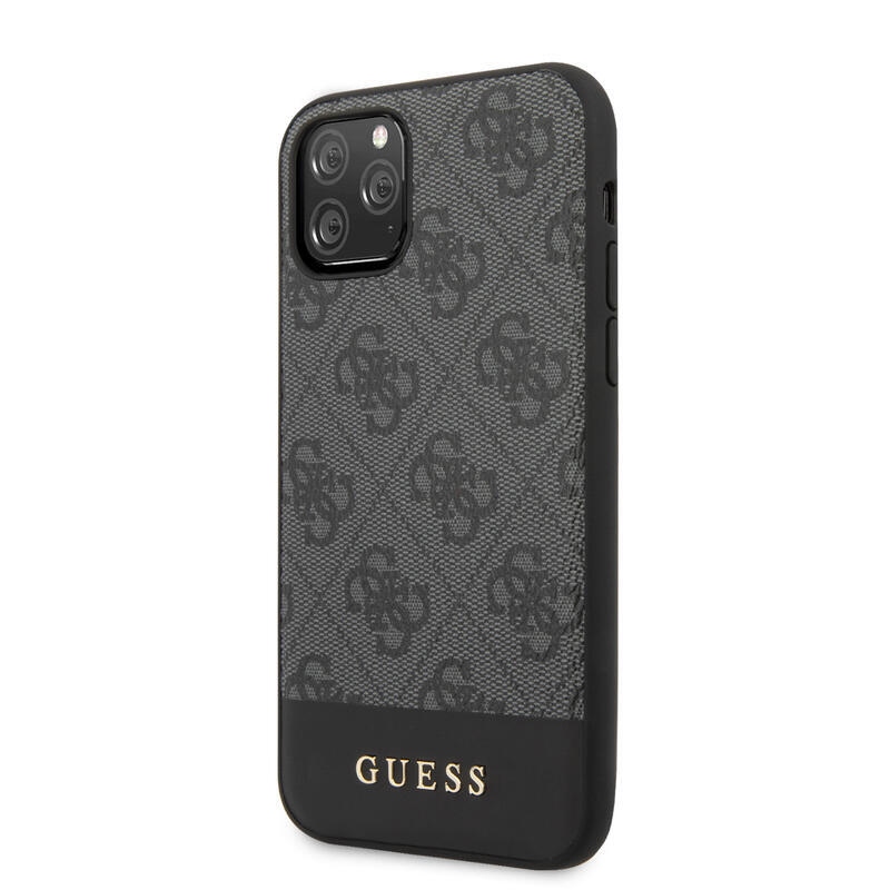 Guess gelový obal s pevnými zády na iPhone 11 Pro Max - šedý
