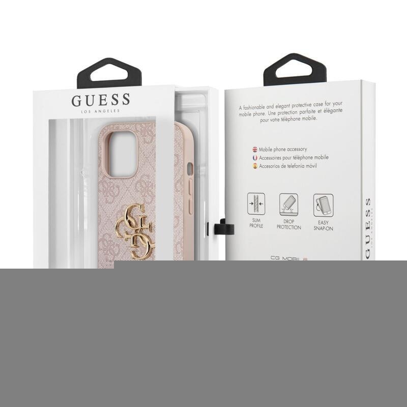 Guess gelový obal s pevnými zády na iPhone 12 Pro Max - růžový