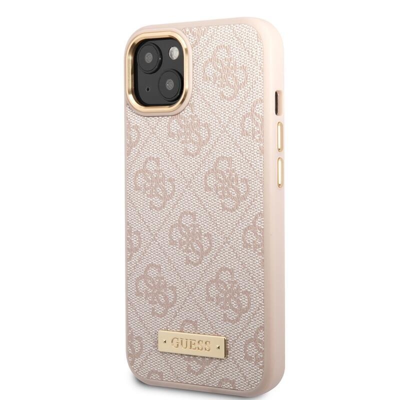 Guess gelový obal s pevnými zády s MagSafe na iPhone 14 Plus - růžový
