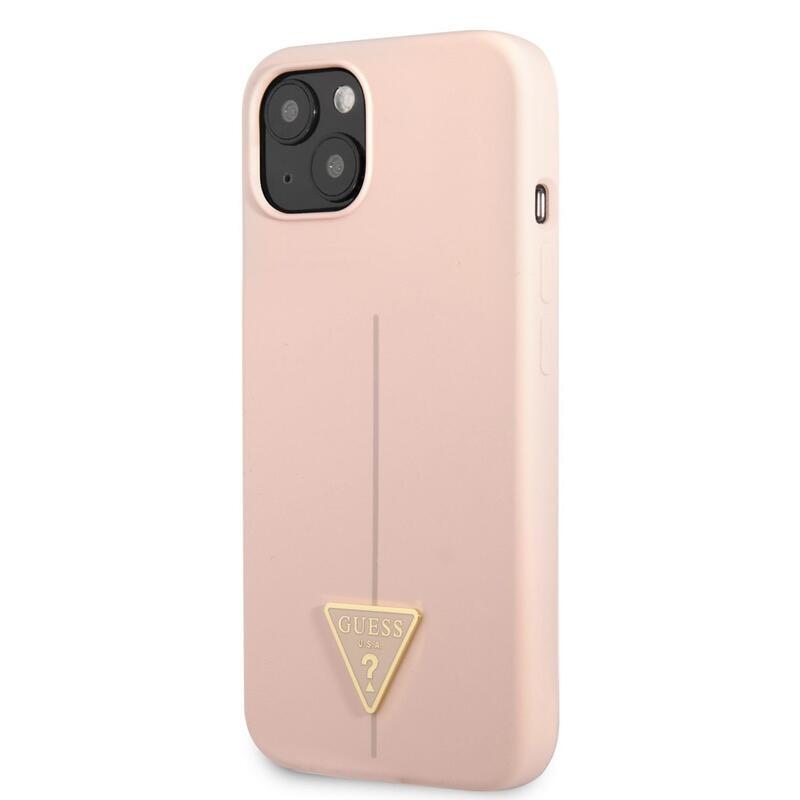 Guess line silikonový obal na iPhone 13 mini - růžový