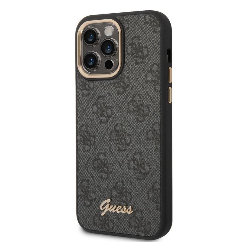 Guess metal outline gelový obal s pevnými zády na iPhone 14 Pro Max - černý