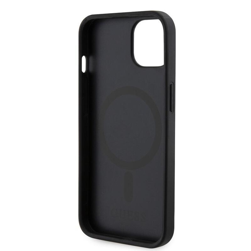 Guess PU cube gelový obal s podporou MagSafe na iPhone 14 - černý