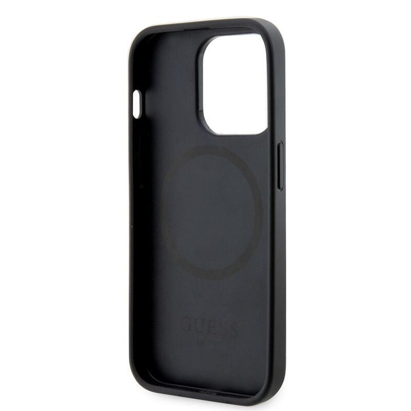 Guess PU cube gelový obal s podporou MagSafe na iPhone 14 Pro - černý