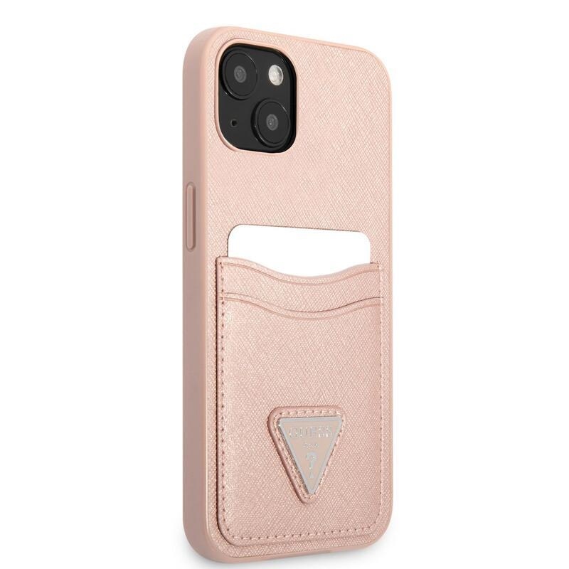 Guess saffiano gelový obal s pevnými zády na iPhone 13 mini - růžový