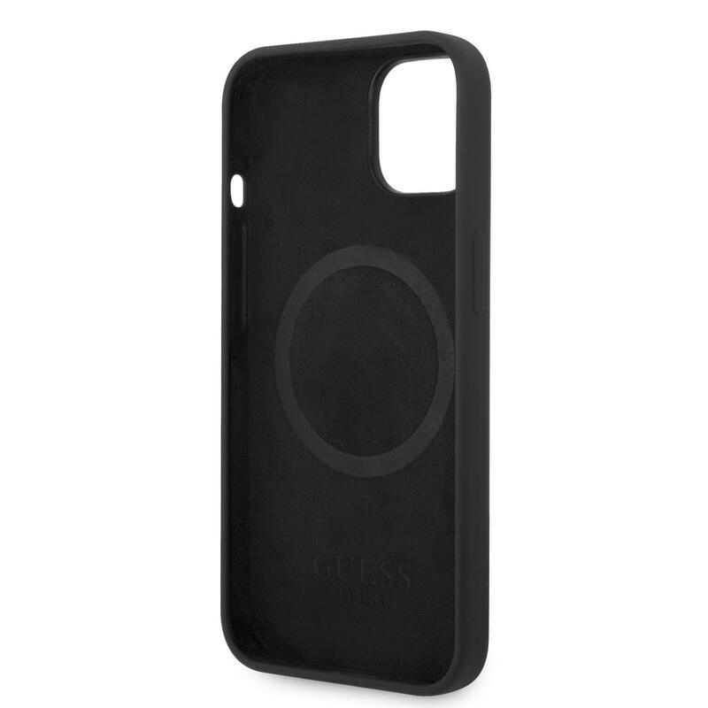 Guess silikonový obal s podporou MagSafe na iPhone 14 - černý