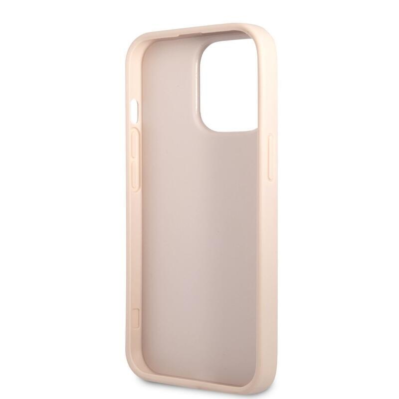 Guess stripe gelový obal s pevnými zády na iPhone 13 Pro Max - růžové