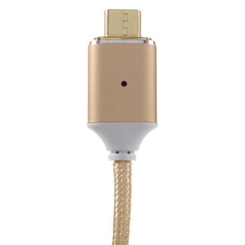 GX7 tkaný micro USB kabel s magnetickým odjímáním - 1m - zlatý
