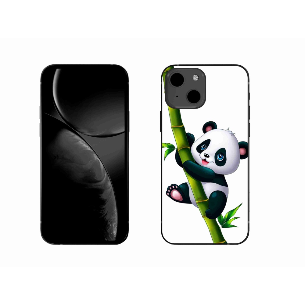 Gelový kryt mmCase na iPhone 13 6.1 - panda na bambusu