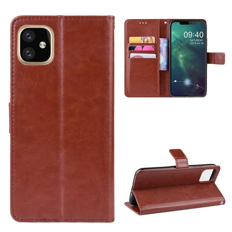 Horse PU kožené peněženkové pouzdro na mobil iPhone 12 Pro 6,1
