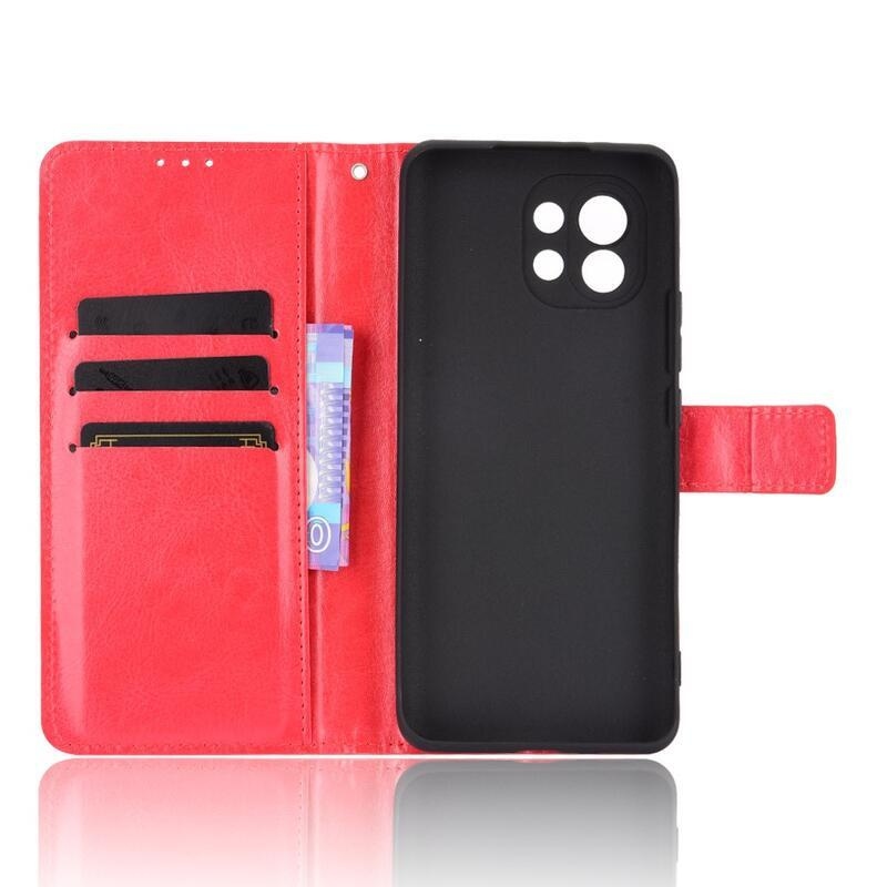 Horse PU kožené peněženkové pouzdro na mobil Xiaomi Mi 11 - červené