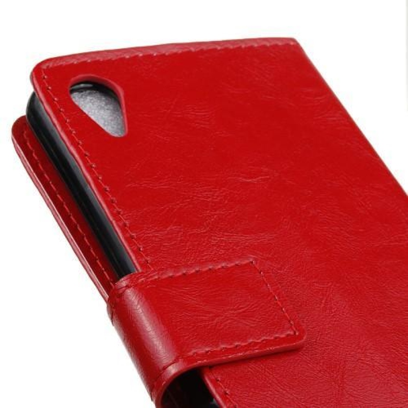 Horse PU kožené pouzdro na Sony Xperia X - červené