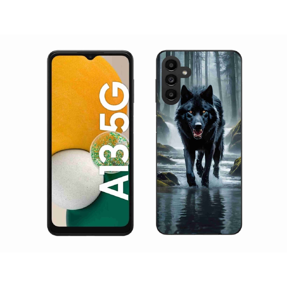 Gelový kryt mmCase na Samsung Galaxy A13 5G - černý vlk