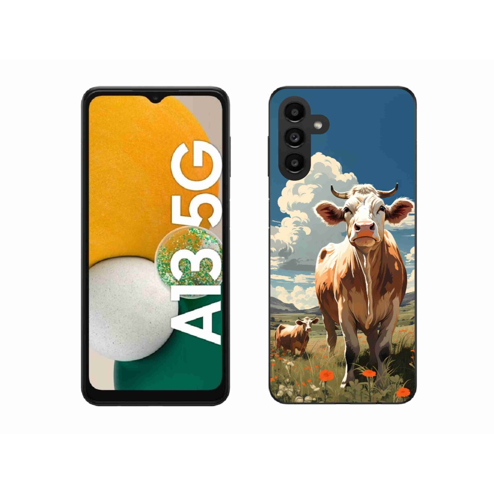 Gelový kryt mmCase na Samsung Galaxy A13 5G - krávy na louce