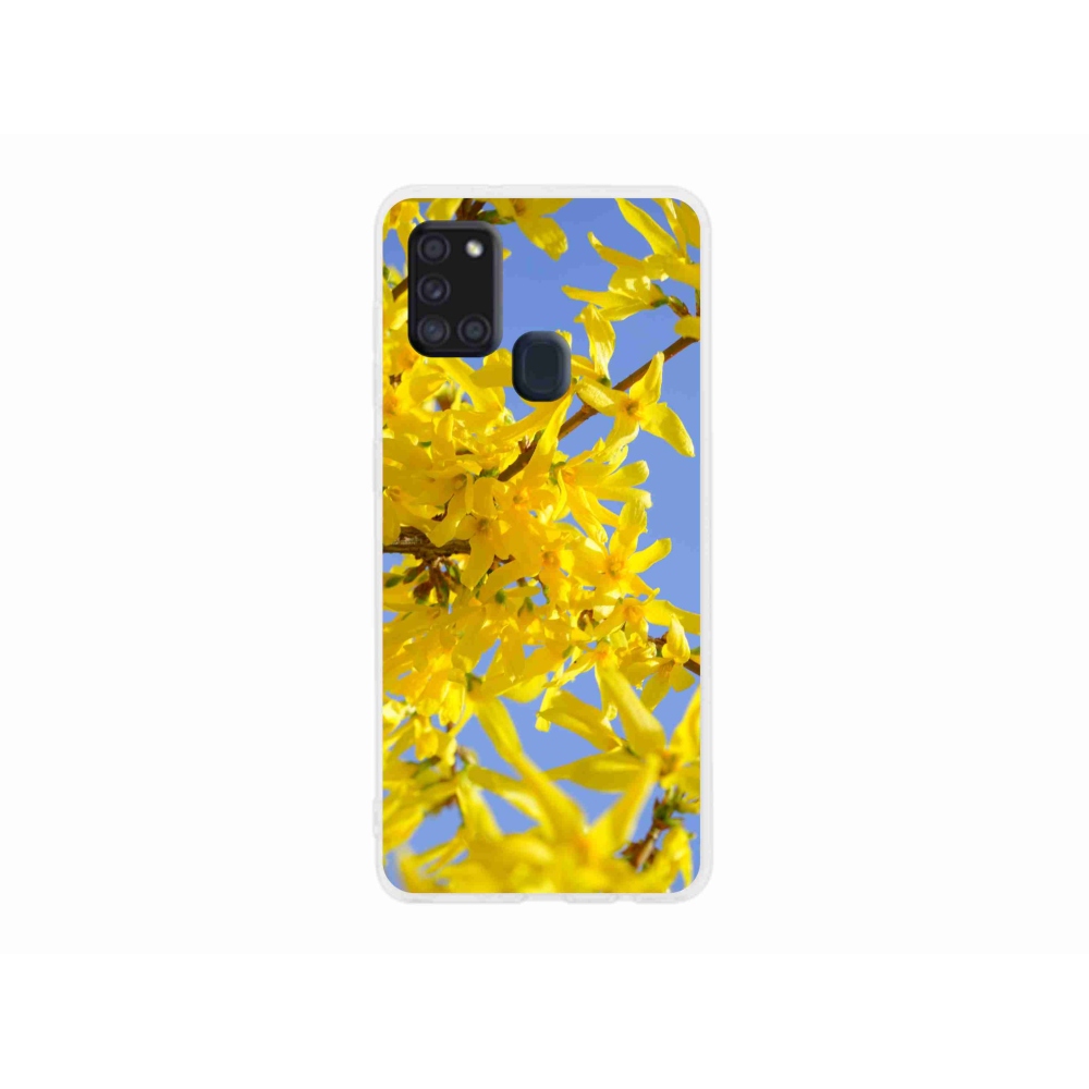 Gelový kryt mmCase na Samsung Galaxy A21s - žluté květy