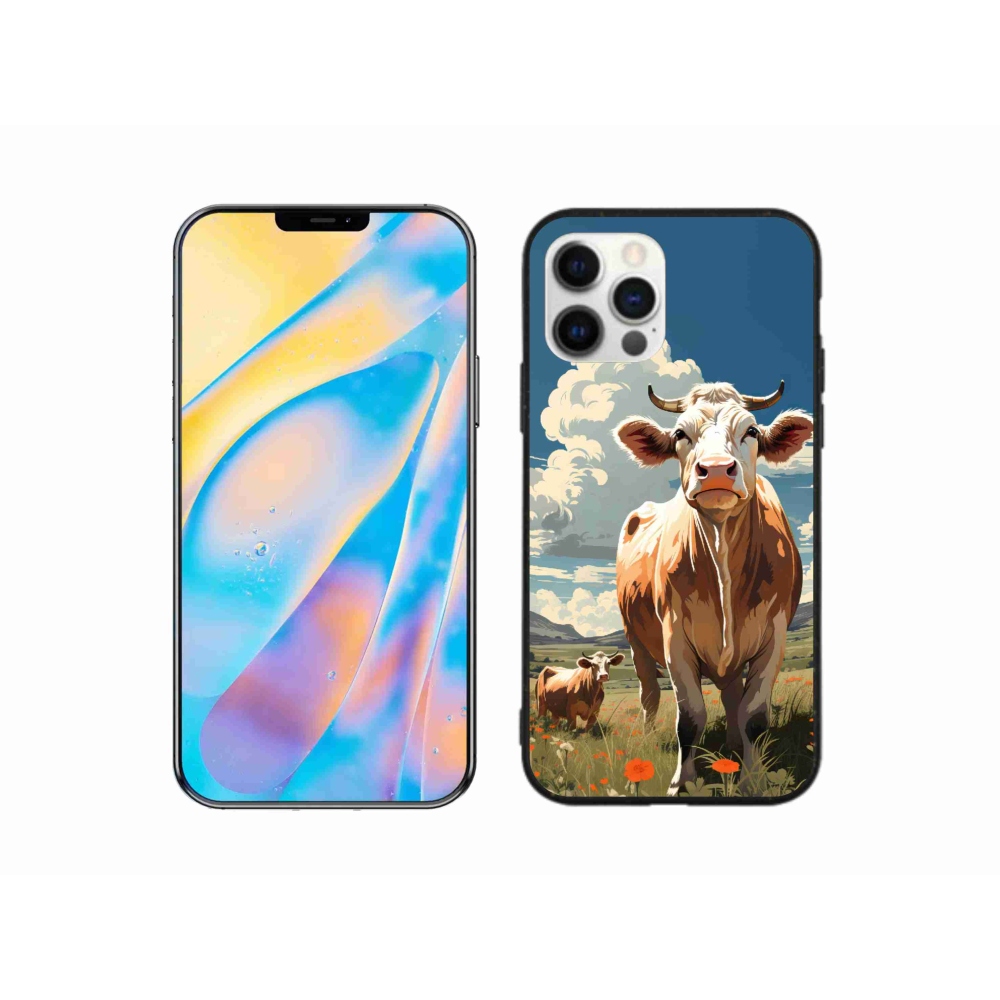 Gelový kryt mmCase na iPhone 12 Pro - krávy na louce