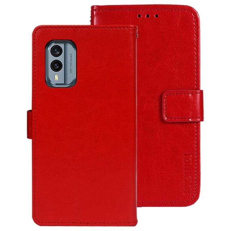 IDEWEI peněženkové pouzdro na mobil Nokia X30 5G - červené