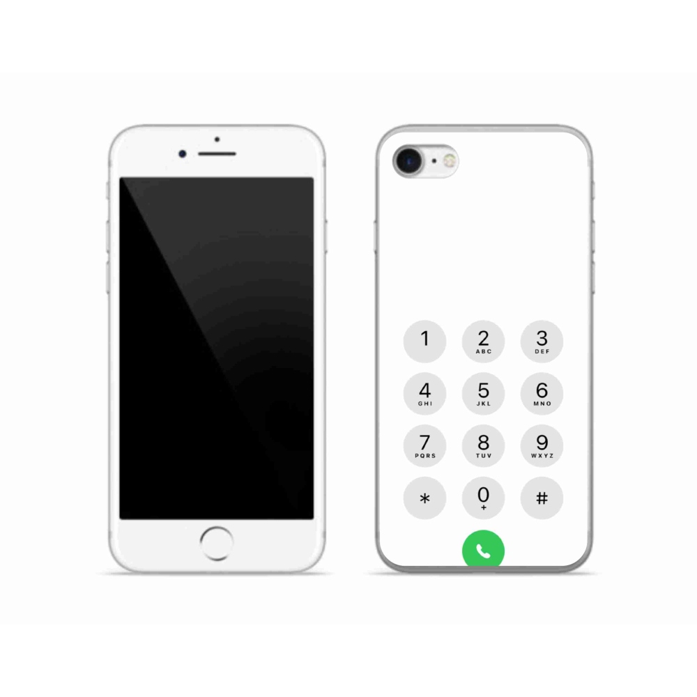 Gelový kryt mmCase na iPhone SE (2022) - bílý číselník