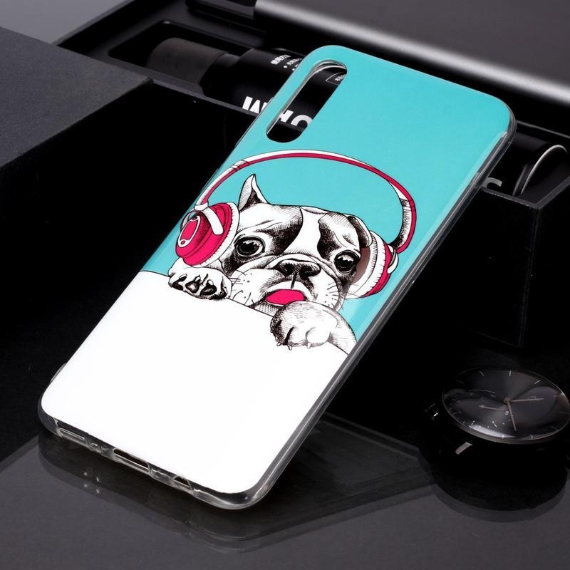 IMD gelový obal pro mobil Samsung Galaxy A50 / A30s - pes se sluchátky