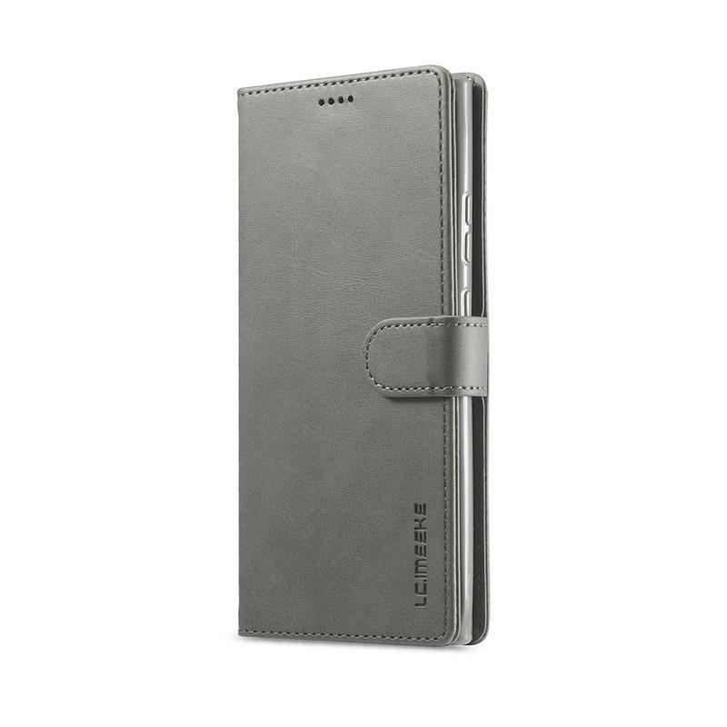 IMEEKE PU kožené peněženkové pouzdro na mobil Samsung Galaxy Note 20 Ultra - šedé
