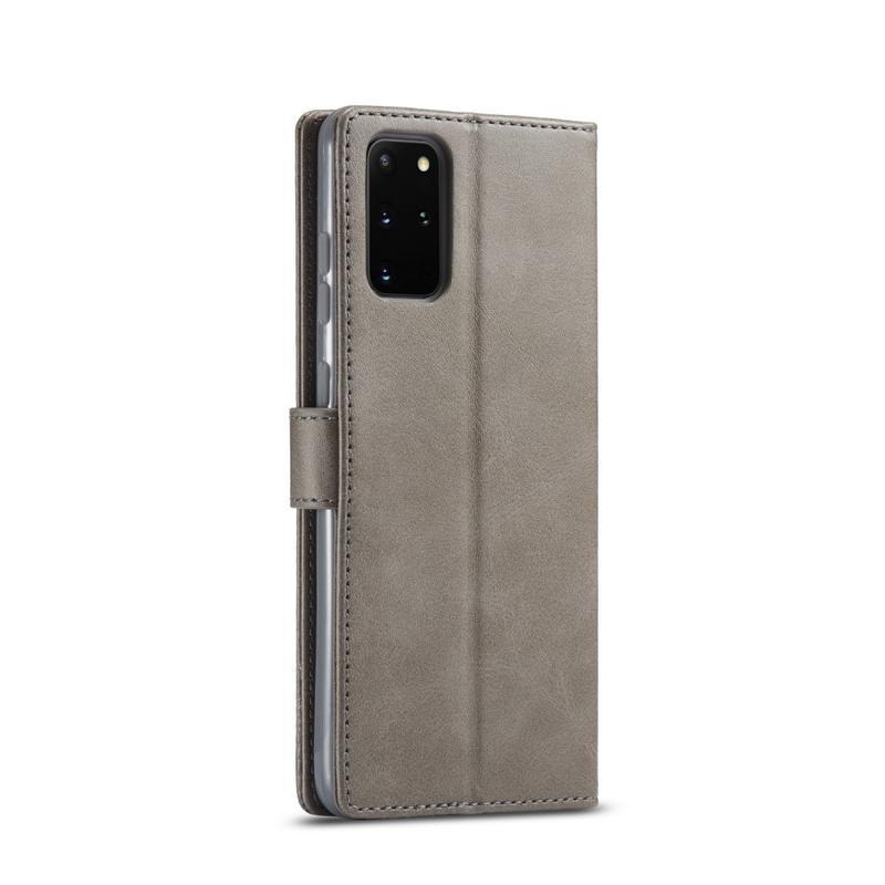 IMEEKE PU kožené peněženkové pouzdro na mobil Samsung Galaxy S20 Plus - šedé