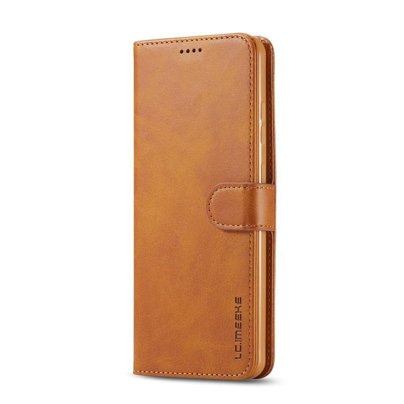 IMEEKE PU kožené peněženkové pouzdro na mobil Samsung Galaxy S20 Ultra - hnědé