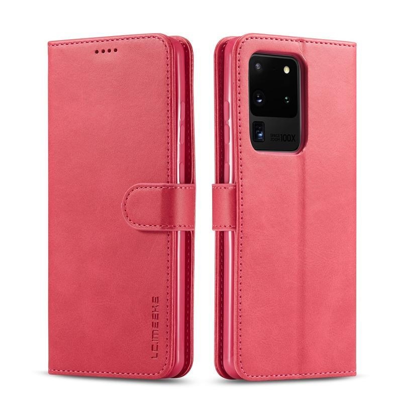IMEEKE PU kožené peněženkové pouzdro na mobil Samsung Galaxy S20 Ultra - rose