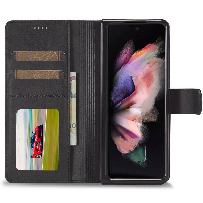 IMEEKE PU kožené pouzdro na mobil Samsung Galaxy Z Fold4 5G - černé