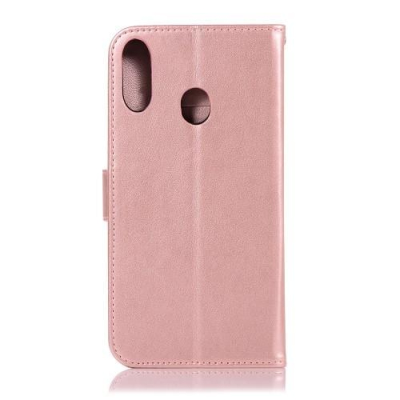Imprint kožené peněženkové pouzdro na mobil Samsung Galaxy A30 / A20 - růžovozlatý