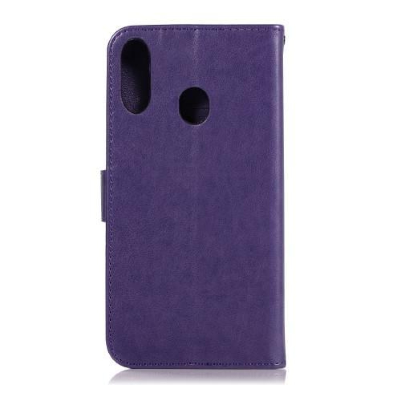 Imprint PU kožené peněženkové pouzdro na mobil Samsung Galaxy A30 / A20 - fialový
