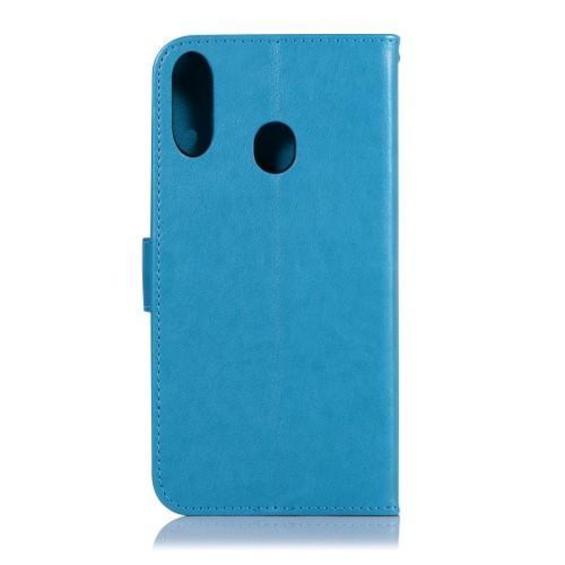 Imprint PU kožené peněženkové pouzdro na mobil Samsung Galaxy A30 / A20 - modrý