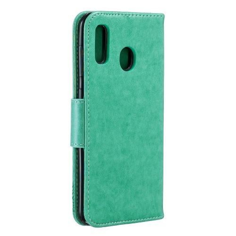 Imprint PU kožené pouzdro na mobil Samsung Galaxy A30 / A20 - zelený