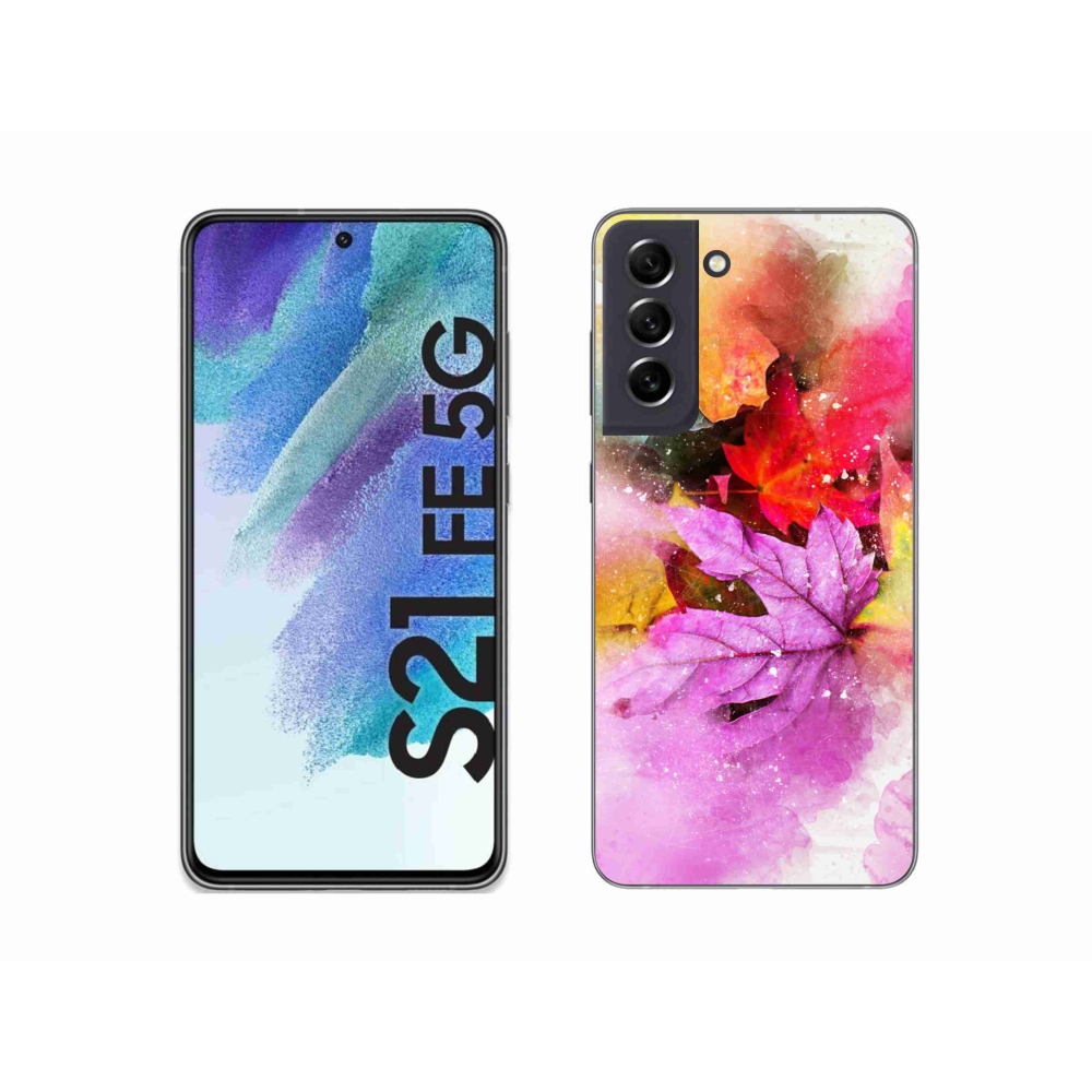 Gelový kryt mmCase na Samsung Galaxy S21 FE 5G - barevné listy