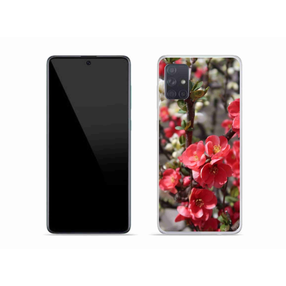 Gelový kryt mmCase na Samsung Galaxy A51 - červené květy