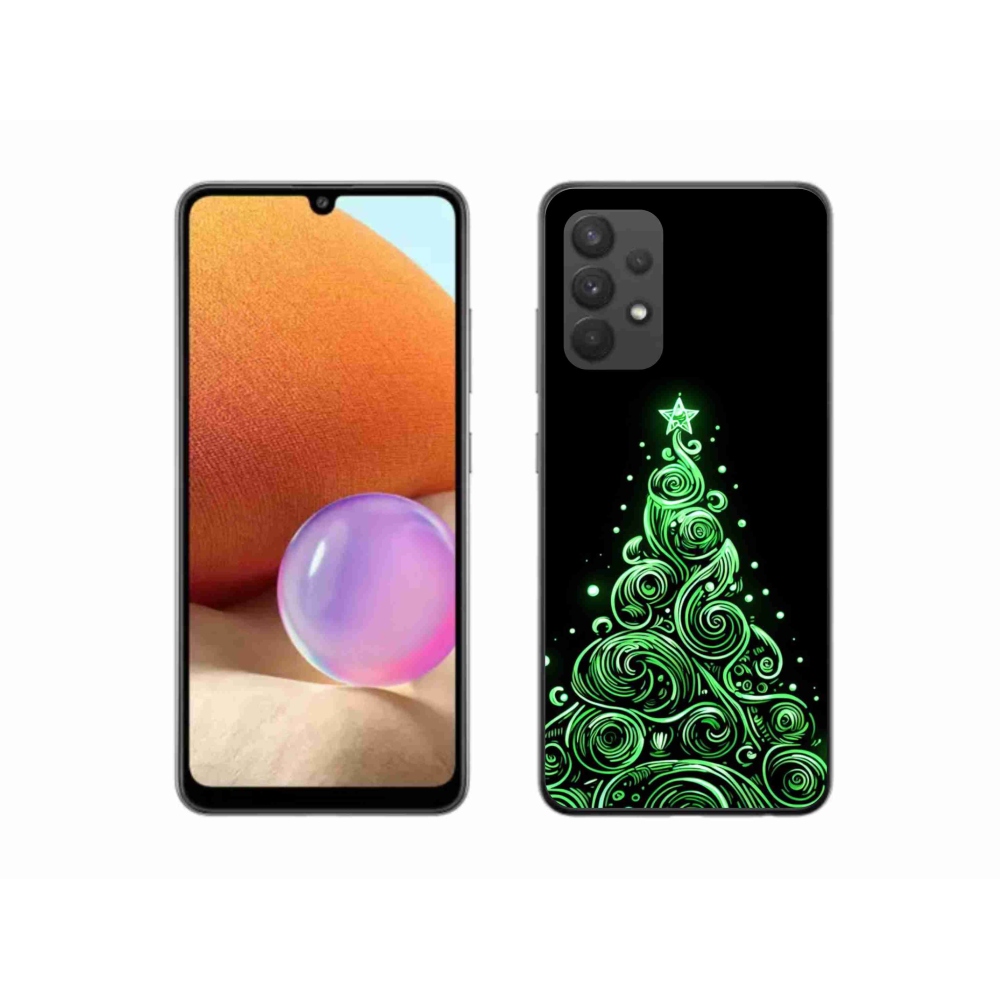 Gelový kryt mmCase na Samsung Galaxy A32 4G - neonový vánoční stromek 3