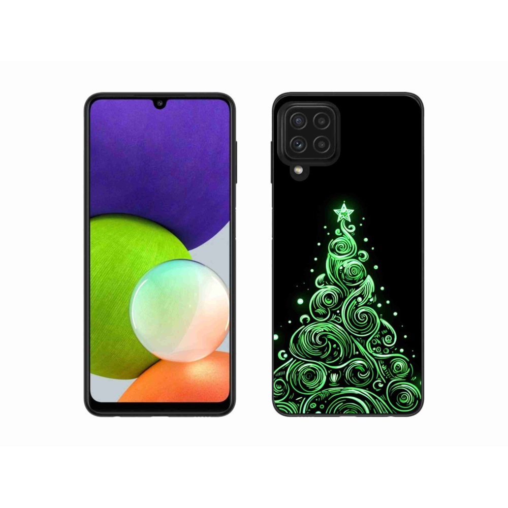 Gelový kryt mmCase na Samsung Galaxy A22 4G - neonový vánoční stromek 3