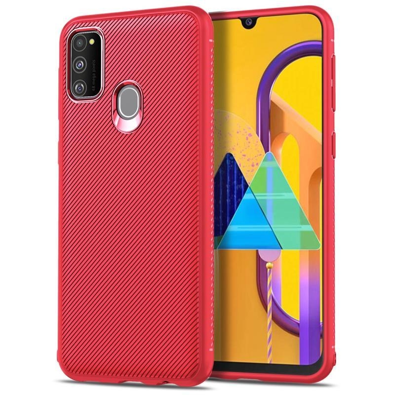 Jazz gelový texturovaný obal na mobil Samsung Galaxy M21 - červený