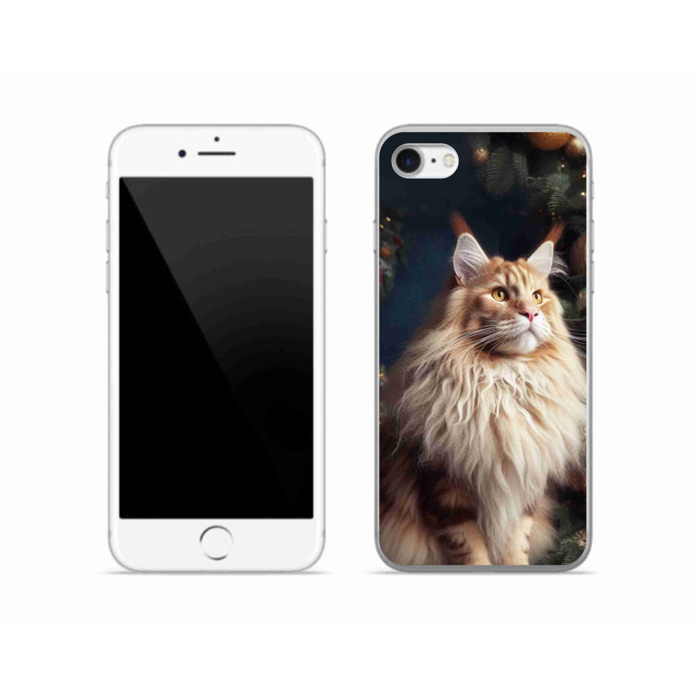 Gelový kryt mmCase na iPhone SE (2020) - kočka u stromku